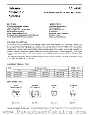 AMS4040 datasheet pdf Advanced Monolithic Systems