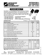 APT8043SLL datasheet pdf Advanced Power Technology