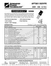 APT6011B2VFR datasheet pdf Advanced Power Technology
