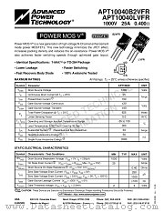 APT10040LVFR datasheet pdf Advanced Power Technology