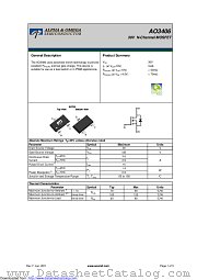 AO3406 datasheet pdf Alpha & Omega Semiconductor