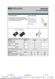 AO3415A datasheet pdf Alpha & Omega Semiconductor