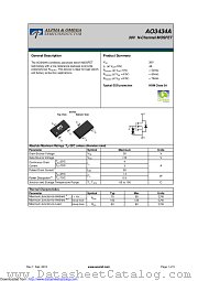 AO3434A datasheet pdf Alpha & Omega Semiconductor