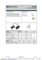 AO3442 datasheet pdf Alpha & Omega Semiconductor