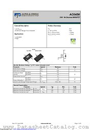 AO3456 datasheet pdf Alpha & Omega Semiconductor