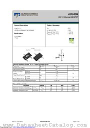 AO3459 datasheet pdf Alpha & Omega Semiconductor