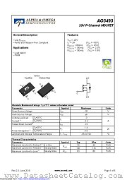 AO3493 datasheet pdf Alpha & Omega Semiconductor