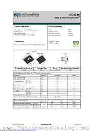 AO4296 datasheet pdf Alpha & Omega Semiconductor