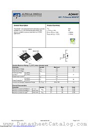 AO4441 datasheet pdf Alpha & Omega Semiconductor