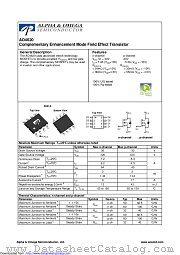 AO4620 datasheet pdf Alpha & Omega Semiconductor