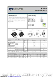 AO4801 datasheet pdf Alpha & Omega Semiconductor