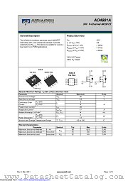 AO4801A datasheet pdf Alpha & Omega Semiconductor