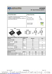 AO4832 datasheet pdf Alpha & Omega Semiconductor