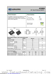 AO4884 datasheet pdf Alpha & Omega Semiconductor