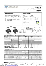 AO4924 datasheet pdf Alpha & Omega Semiconductor