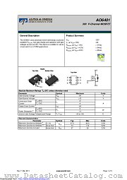AO6401 datasheet pdf Alpha & Omega Semiconductor