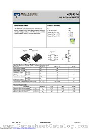 AO6401A datasheet pdf Alpha & Omega Semiconductor