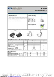 AO6415 datasheet pdf Alpha & Omega Semiconductor