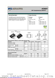 AO6601 datasheet pdf Alpha & Omega Semiconductor