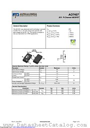 AO7407 datasheet pdf Alpha & Omega Semiconductor