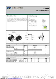 AO7415 datasheet pdf Alpha & Omega Semiconductor