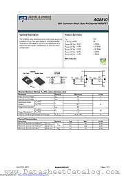 AO8810 datasheet pdf Alpha & Omega Semiconductor