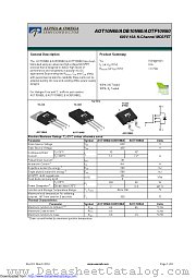 AOB10N60 datasheet pdf Alpha & Omega Semiconductor