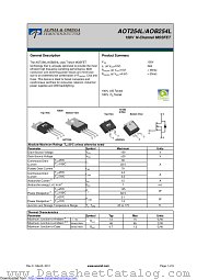 AOB254L datasheet pdf Alpha & Omega Semiconductor