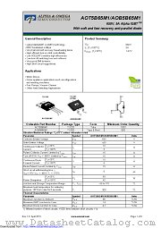 AOB5B65M1 datasheet pdf Alpha & Omega Semiconductor