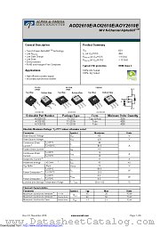 AOD2610E datasheet pdf Alpha & Omega Semiconductor