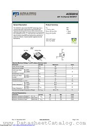 AOD2816 datasheet pdf Alpha & Omega Semiconductor