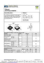 AOD413A datasheet pdf Alpha & Omega Semiconductor