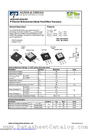 AOD4185 datasheet pdf Alpha & Omega Semiconductor