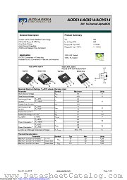 AOD514 datasheet pdf Alpha & Omega Semiconductor