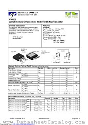 AOD609 datasheet pdf Alpha & Omega Semiconductor