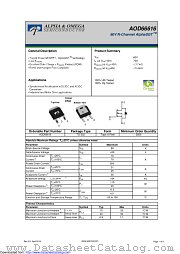 AOD66616 datasheet pdf Alpha & Omega Semiconductor