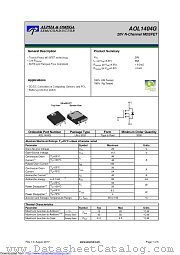 AOL1404G datasheet pdf Alpha & Omega Semiconductor