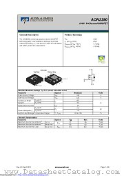 AON2290 datasheet pdf Alpha & Omega Semiconductor