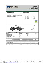 AON2403 datasheet pdf Alpha & Omega Semiconductor