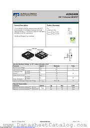 AON2409 datasheet pdf Alpha & Omega Semiconductor