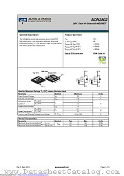 AON2802 datasheet pdf Alpha & Omega Semiconductor