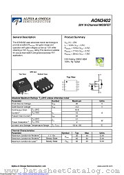 AON3402 datasheet pdf Alpha & Omega Semiconductor