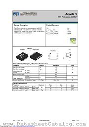AON3419 datasheet pdf Alpha & Omega Semiconductor