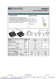 AON3816 datasheet pdf Alpha & Omega Semiconductor