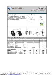 AON4803 datasheet pdf Alpha & Omega Semiconductor