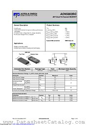 AON5802BG datasheet pdf Alpha & Omega Semiconductor