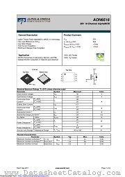 AON6516 datasheet pdf Alpha & Omega Semiconductor