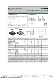 AON6946 datasheet pdf Alpha & Omega Semiconductor