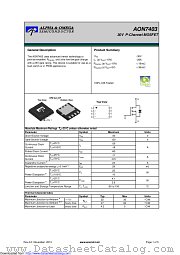 AON7403 datasheet pdf Alpha & Omega Semiconductor