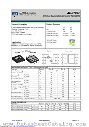AON7934 datasheet pdf Alpha & Omega Semiconductor